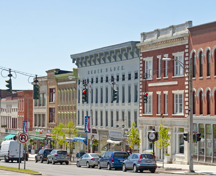 A street photo of downtown Canandaigua